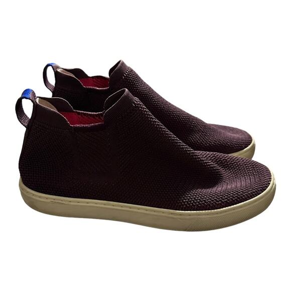 Rothys The Chelsea Berry Lattice‎ Fabric High Top Sneaker Slip On Boots Size 8.5